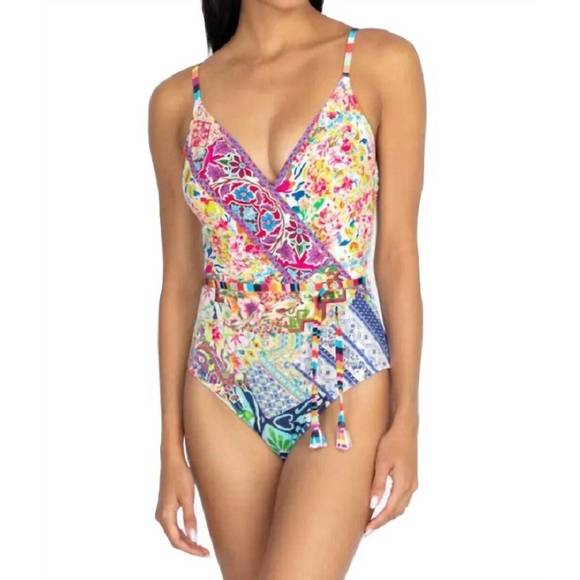 NEW JOHNNY WAS locita wrap one piece in multi - Picture 1 of 2